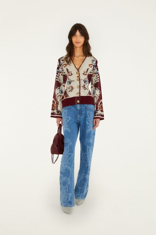 Millena Knit Cardigan Burgundy 
