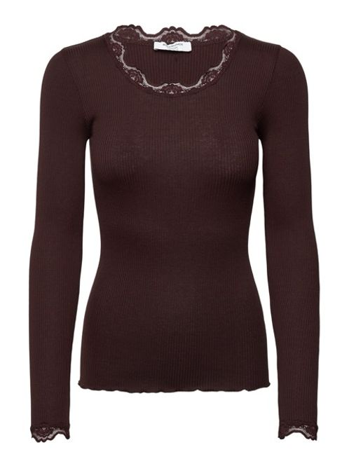 Hovedbilde Babette Silk LS Lace T-Shirt Mole 