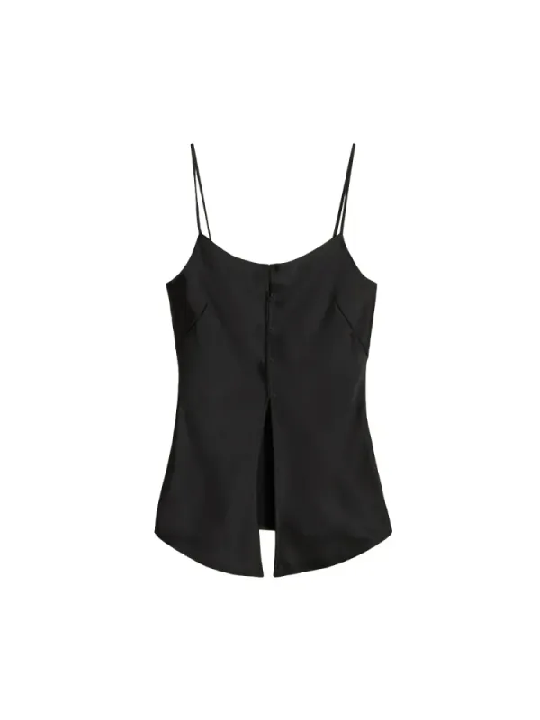 Emilia Button Top Black 