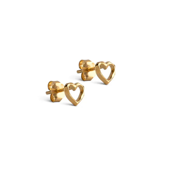 Hovedbilde Organic Heart Studs Gold 