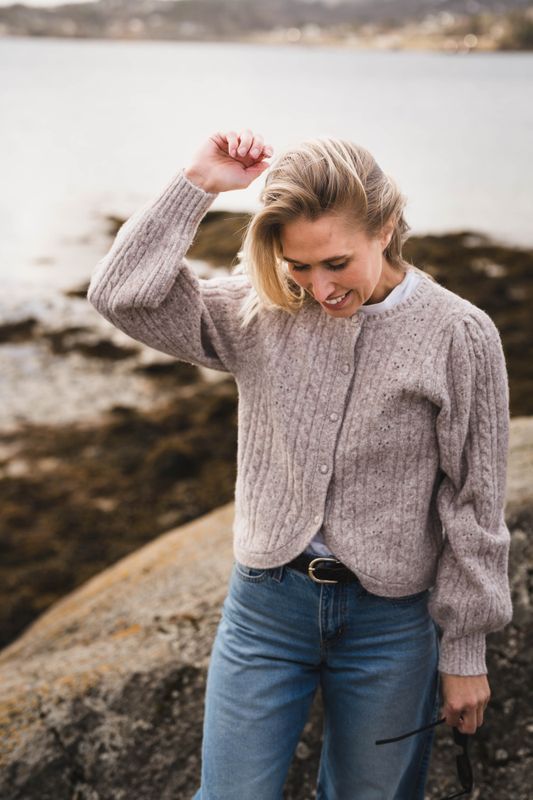 Koteas Cable Knit Cardigan Beige Melange 