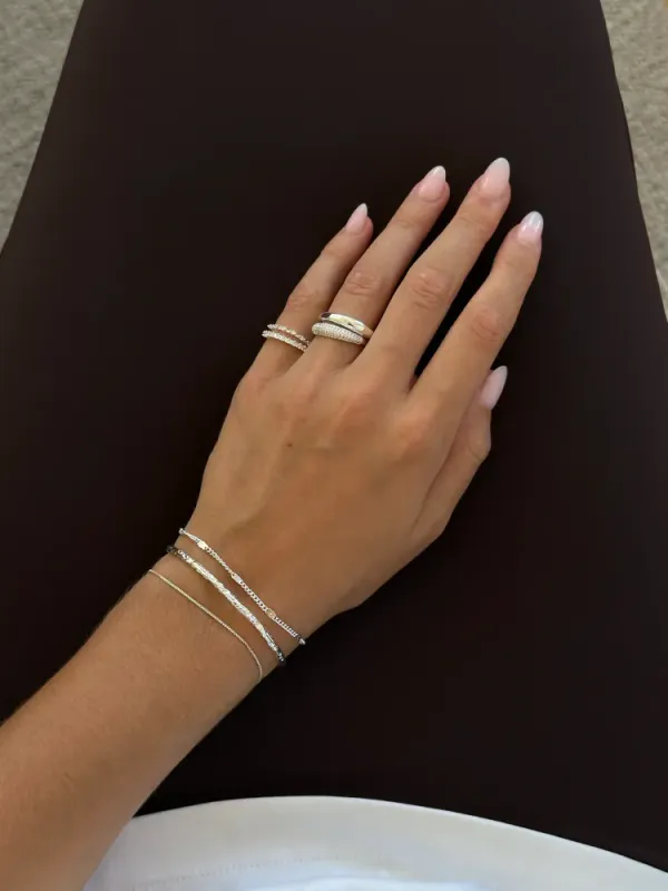 Marquise Stacker Ring Silver