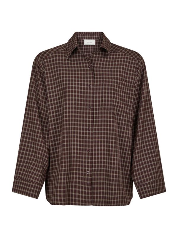 Anella Check Shirt Chocolate Plum 