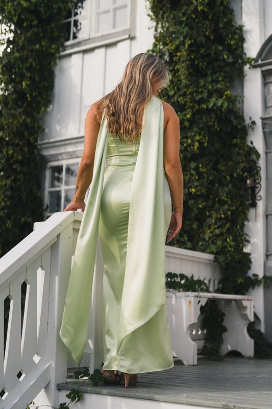 Zelda Scarf Detail Maxi Dress Pistachio 