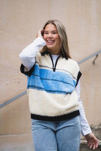 Hovedbilde Sky Knit Waistcoat Black/Blue 