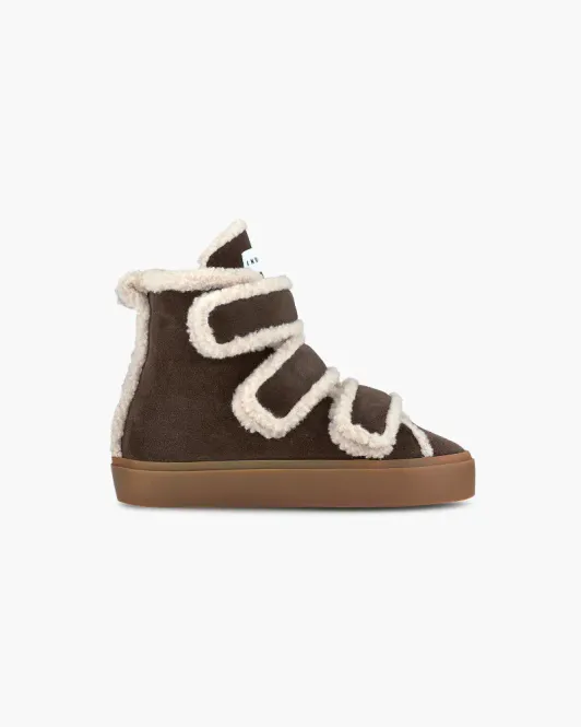 Hovedbilde Shearling Velcro Wedge Dark Brown 