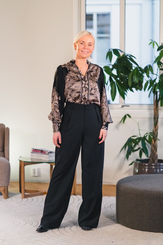 Alessandra Melange Pants Black 