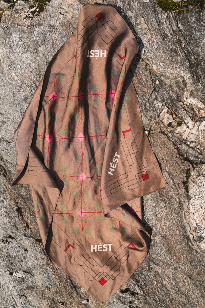 Eliza Silk Scarf Small Dark Earth 