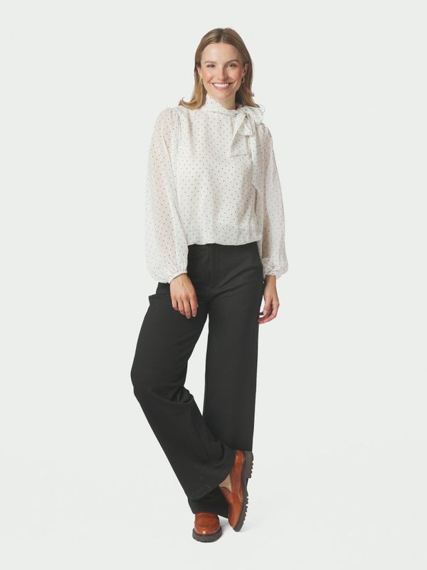 Dorellie Dot Blouse Offwhite 